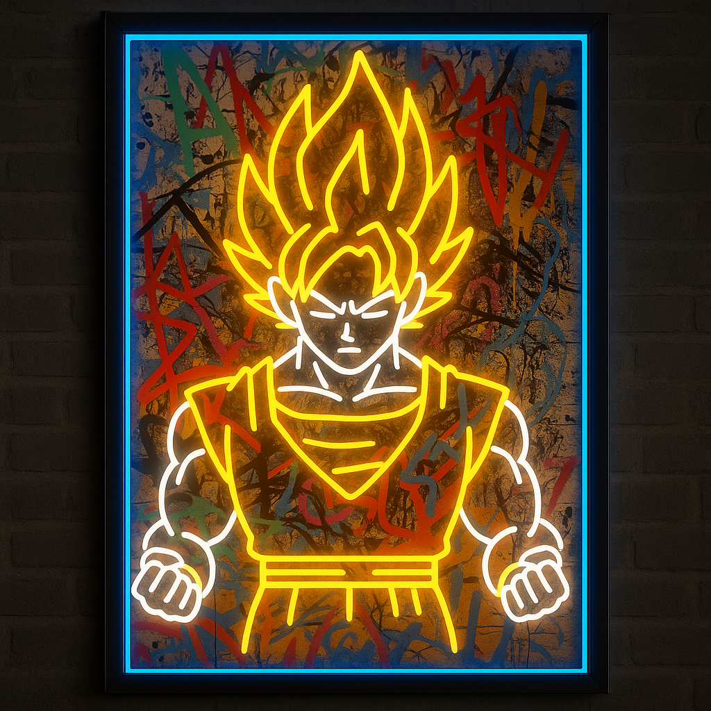 Anime Icons – Neon Saiyan Power Wall Light