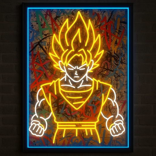Anime Icons – Neon Saiyan Power Wall Light