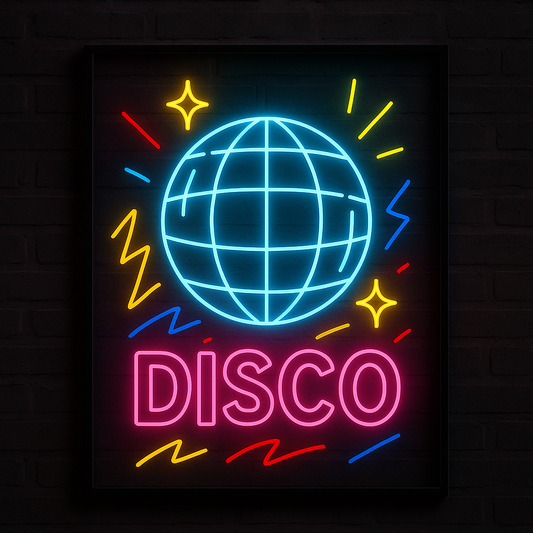 Retro Vibes – Neon Disco Ball Wall Light