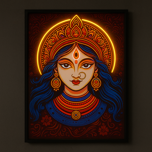 Divine Glow – Neon Durga Wall Light