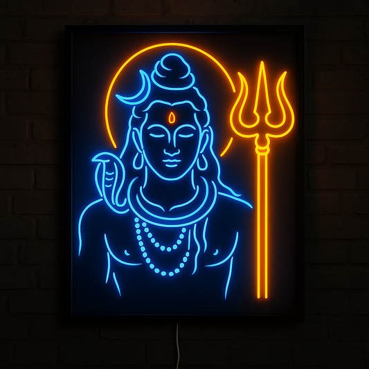 Divine Glow – Neon Shiva Wall Light