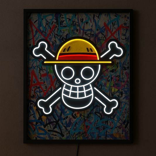Anime Icons – Neon Pirate Skull Wall Light
